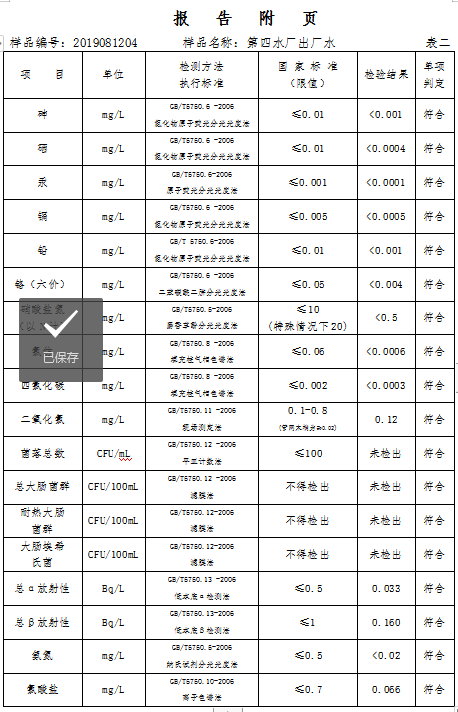 三門峽市,自來水,公司,出廠,水,水質(zhì),信息, . 三門峽市自來水公司出廠水水質(zhì)信息（2019年8月）